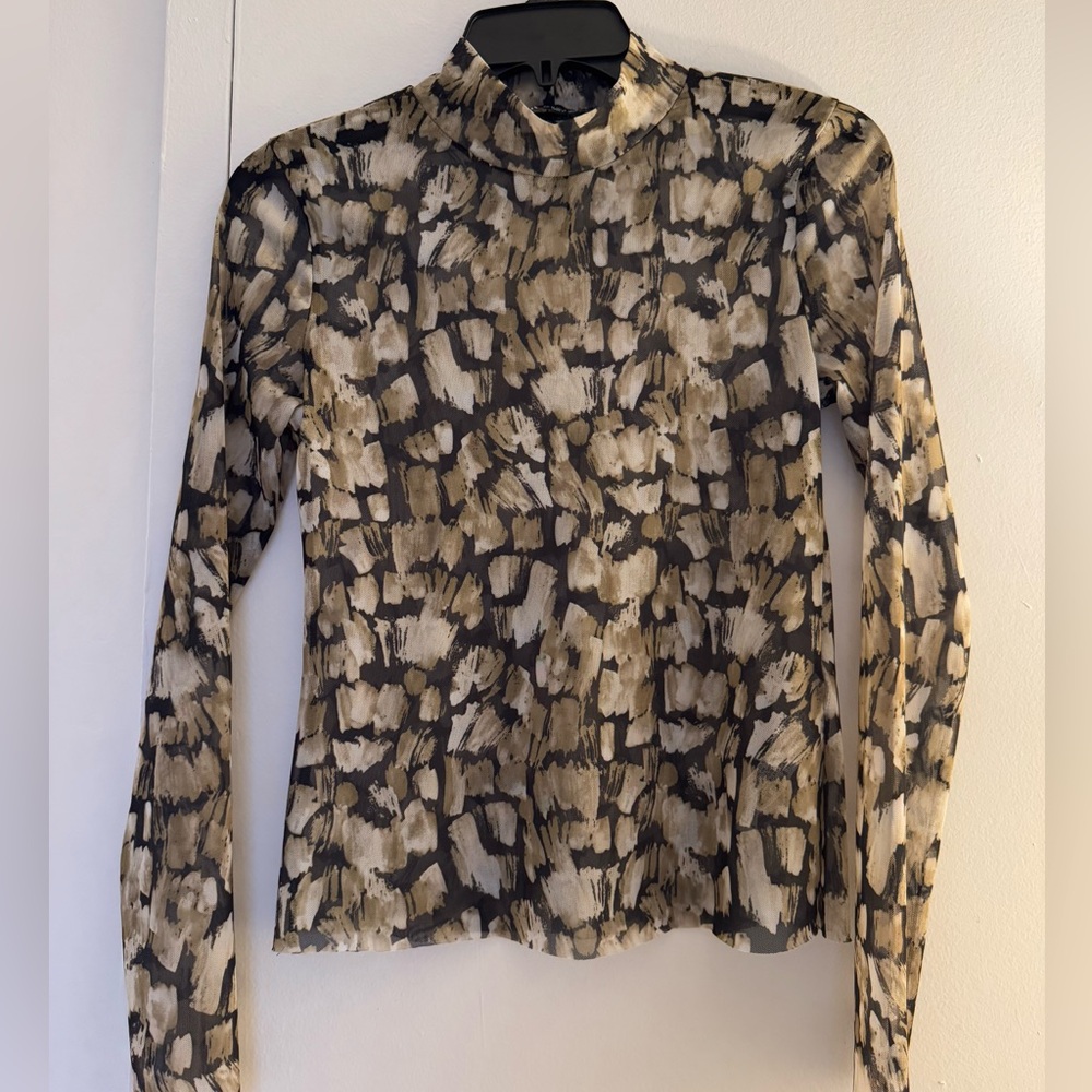 Zara Printed Mesh Top